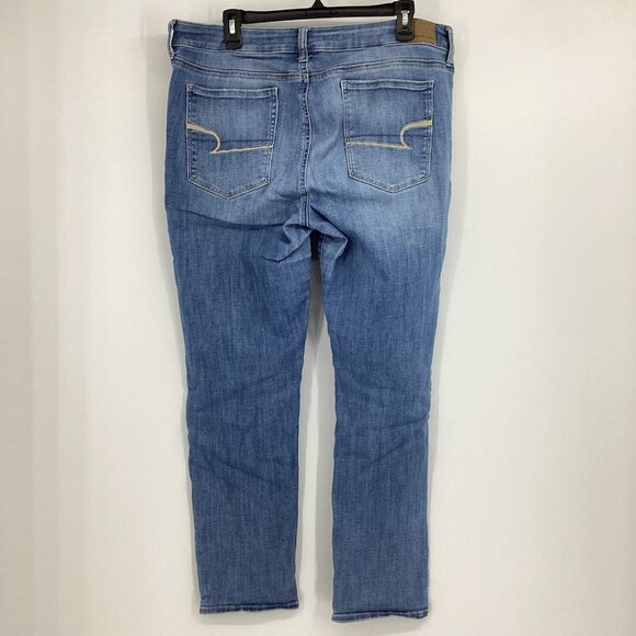 American Eagle Womens 18R Jeans Blue Sky High Skinny Leg Med Wash Denim - Picture 3 of 13